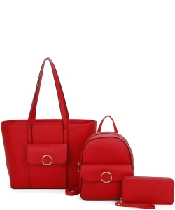 Front Pocket 3-in-1 Shopper Set LF22502T3 RED